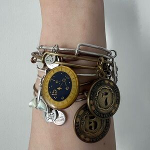 Alex and Ani Charm Bracelet Stack Set of 7 Gold & Silver
